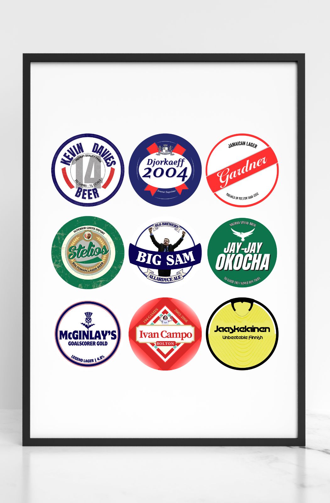 Bolton Wanderers 'Icons' beer mats print
