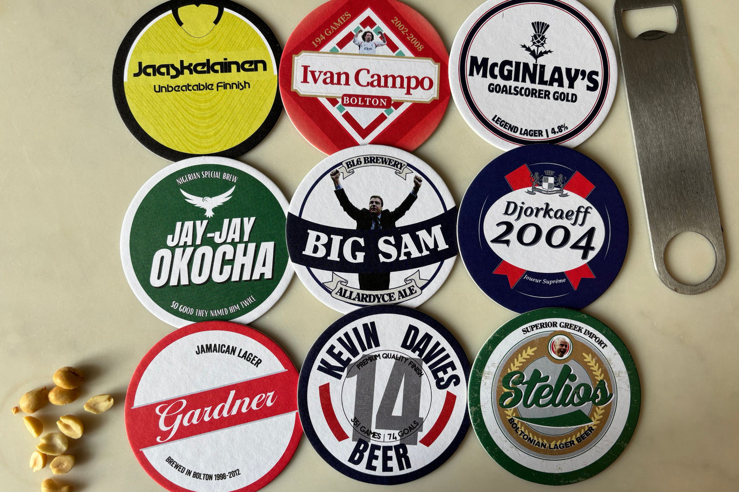 Bolton Wanderers beer mats: 'Icons' collection