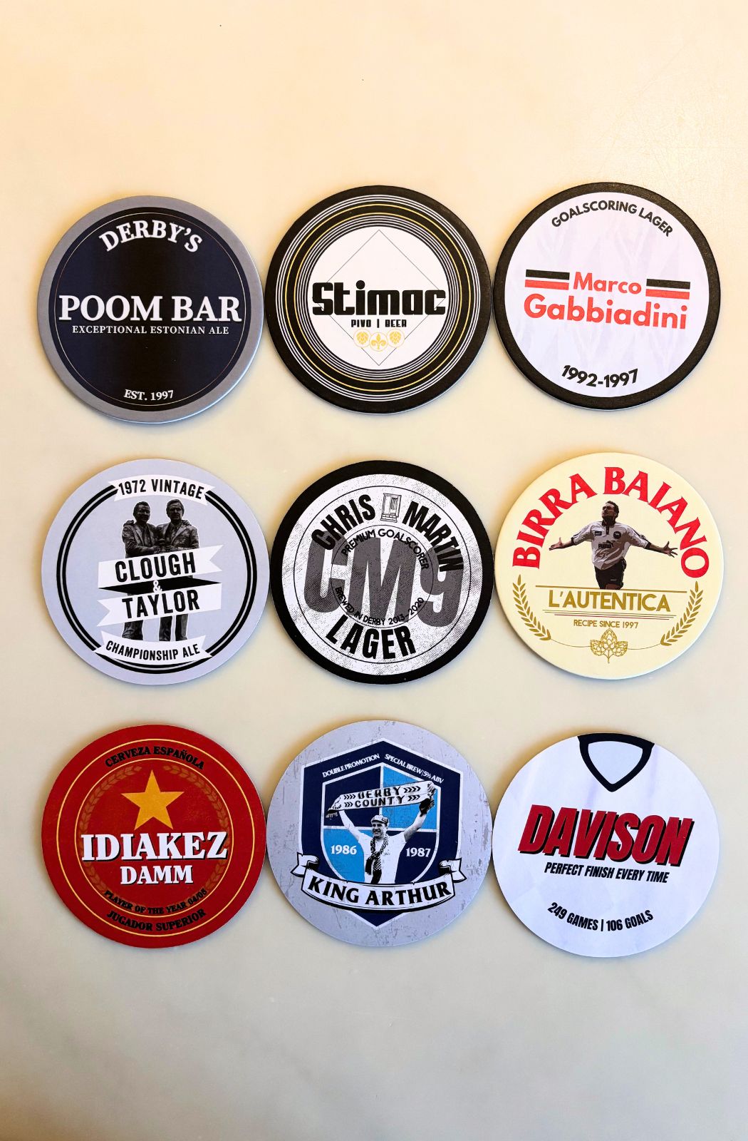 Derby County beer mats: 'Icons 2' collection