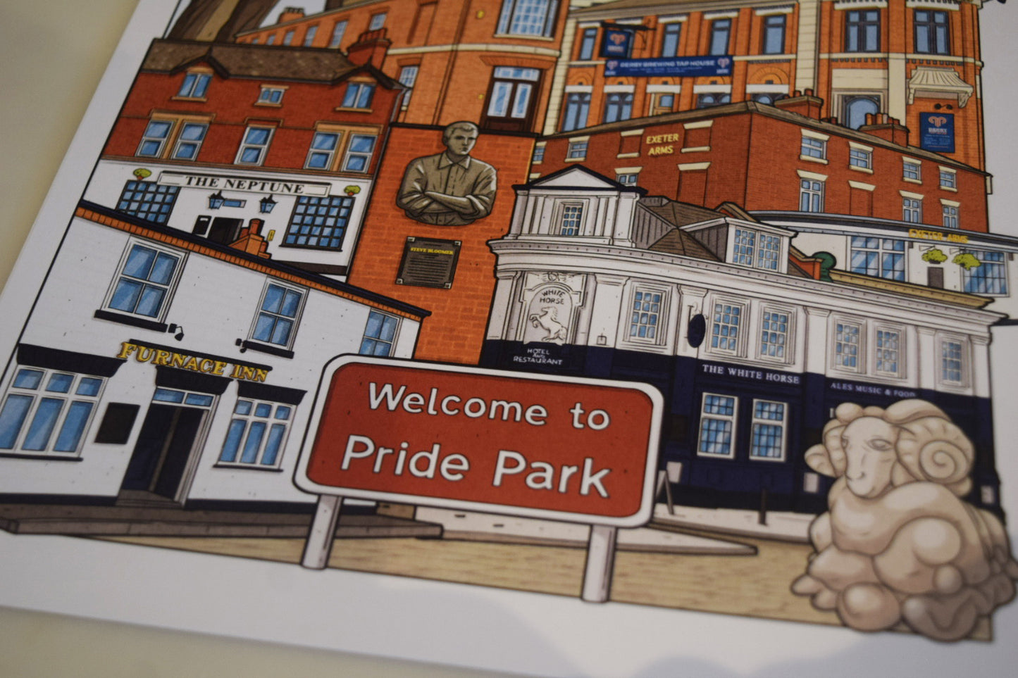 Derby County art print: 'Pride Park pubs'