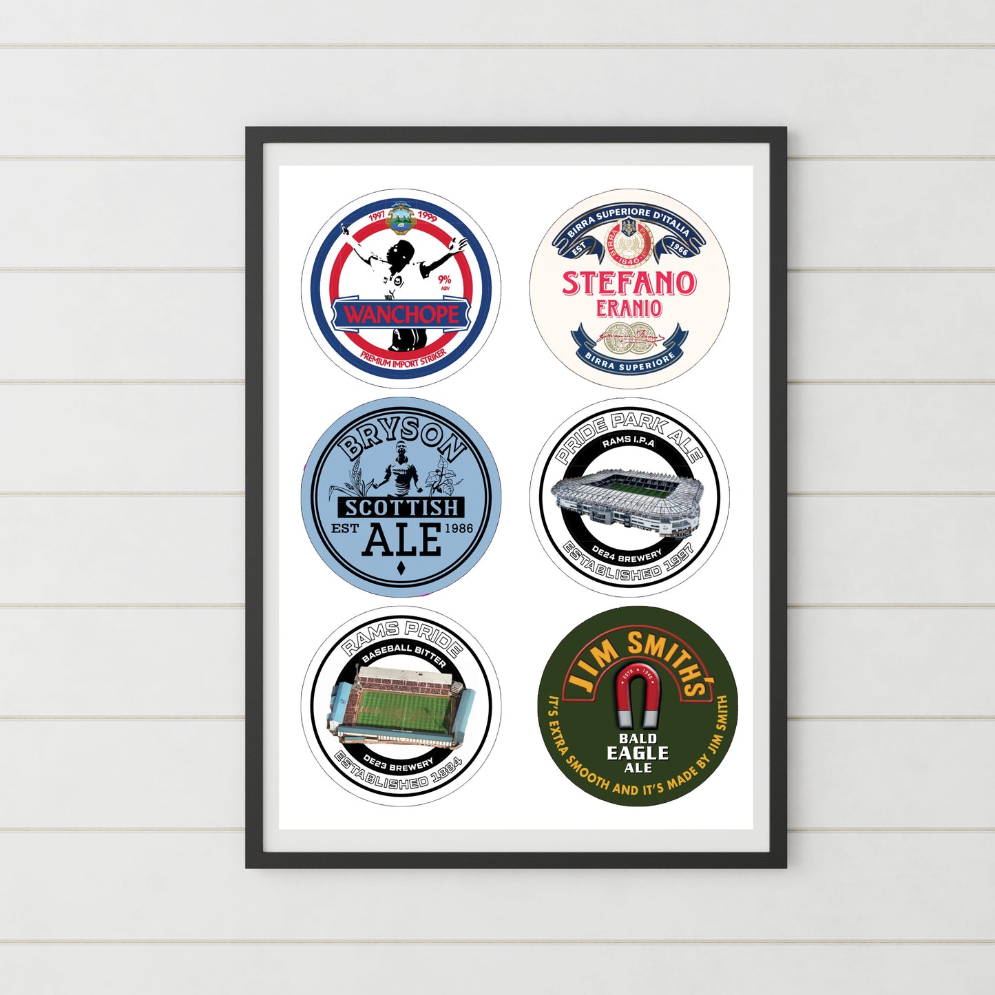 Derby County 'Icons' framed beermat print