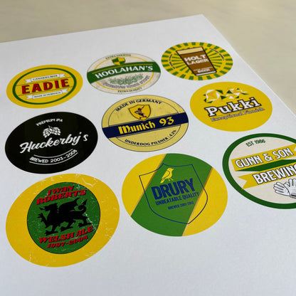 Norwich City FC 'Icons' beer mat print