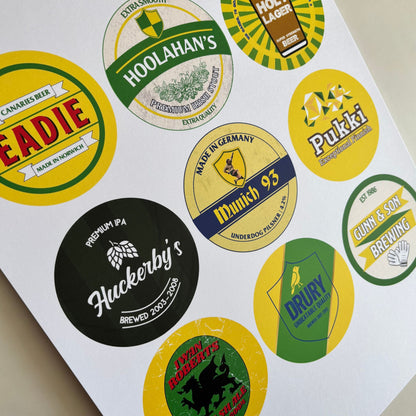 Norwich City FC 'Icons' beer mat print