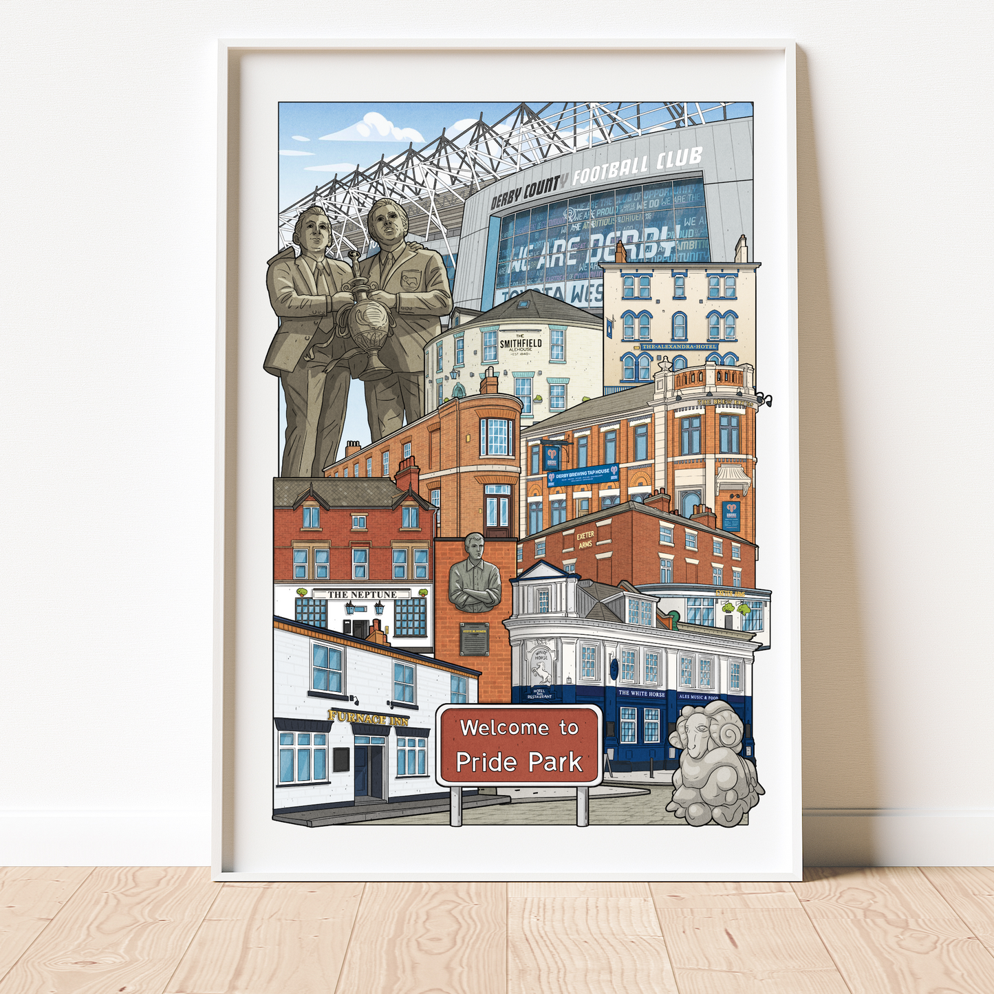 'Pride Park pubs' Derby County print