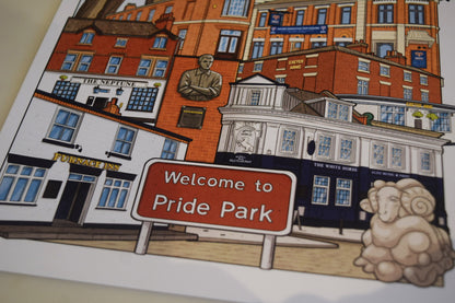 'Pride Park pubs' Derby County print