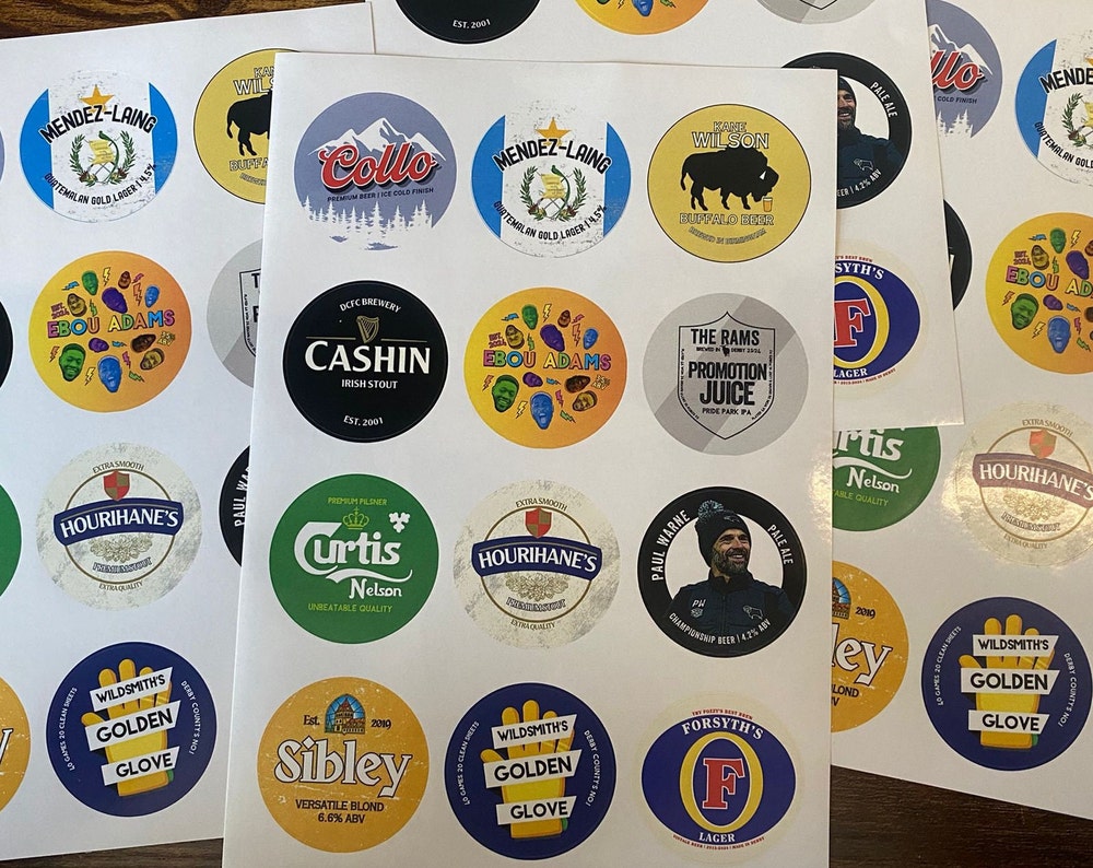 Derby County promotion stickers